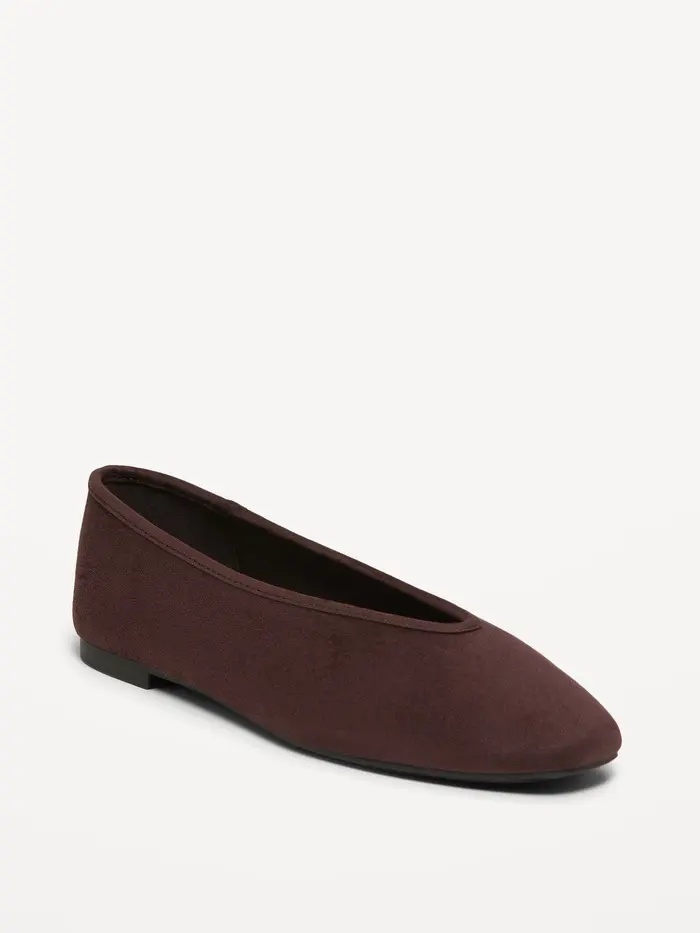 V-Cut Ballet Flats - Chocolate
