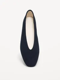 V-Cut Ballet Flats - Navy Blue — view 3