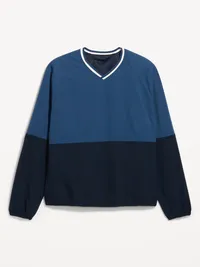 V-Neck Pullover Windbreaker - Pacific Blue — view 4