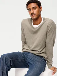 V-Neck Sweater - Tan Heather — view 3