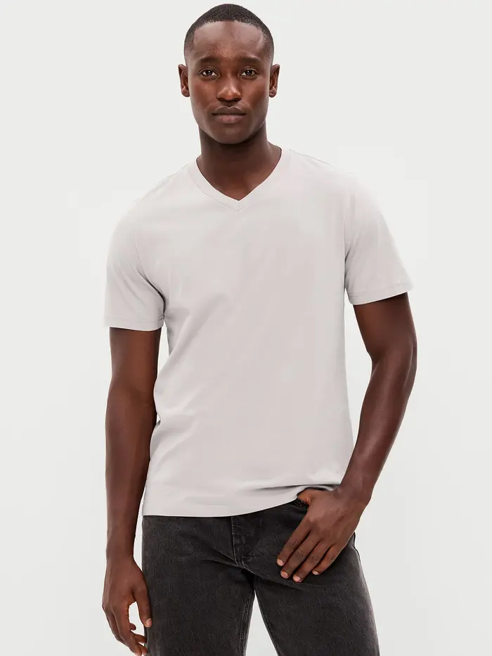 V-Neck T-Shirt - Grayscale