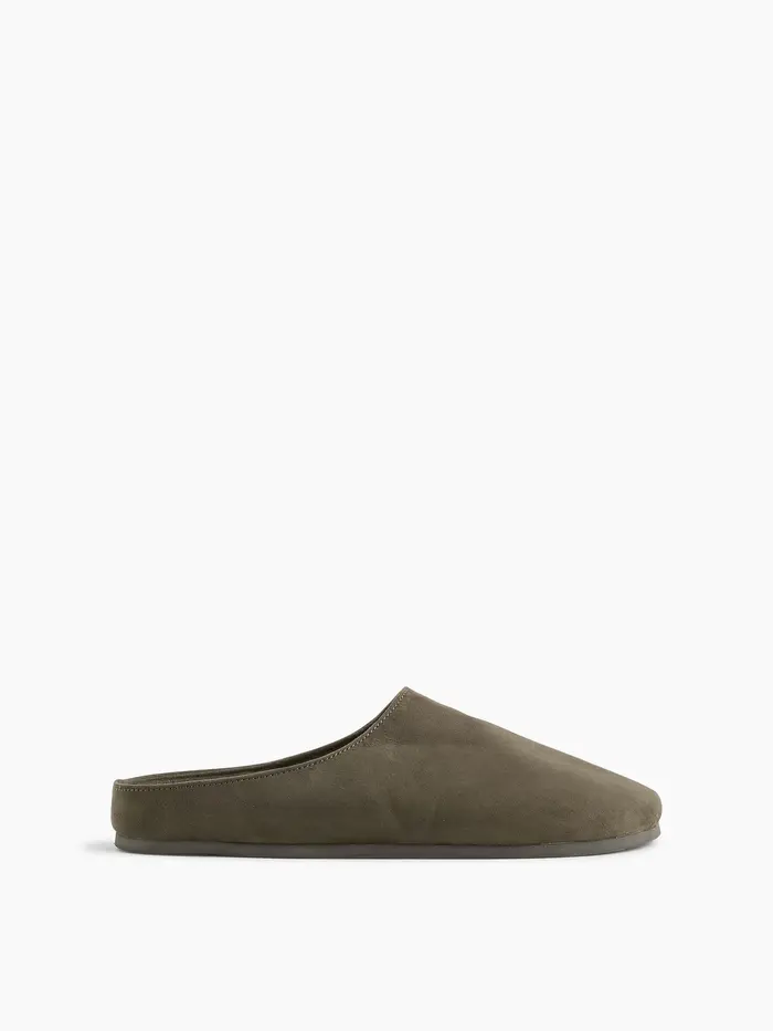 Vegan Suede Clogs - Bamboo green