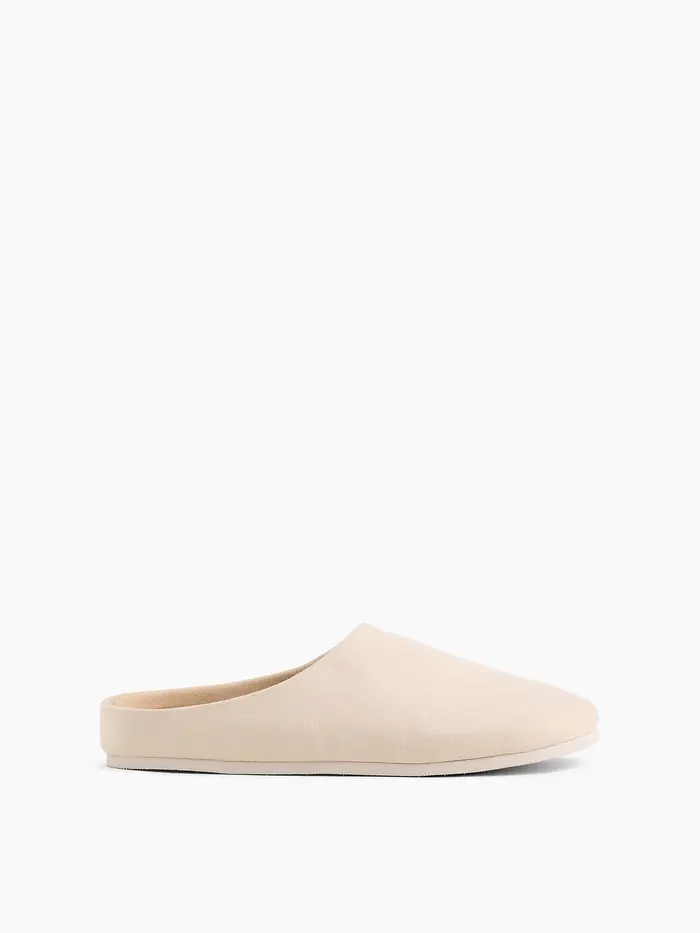 Vegan Suede Clogs - Cobblestone beige