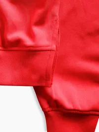 VintageSoft Terry Oversized Wedge Side-Slit Sweatshirt - Red — view 4