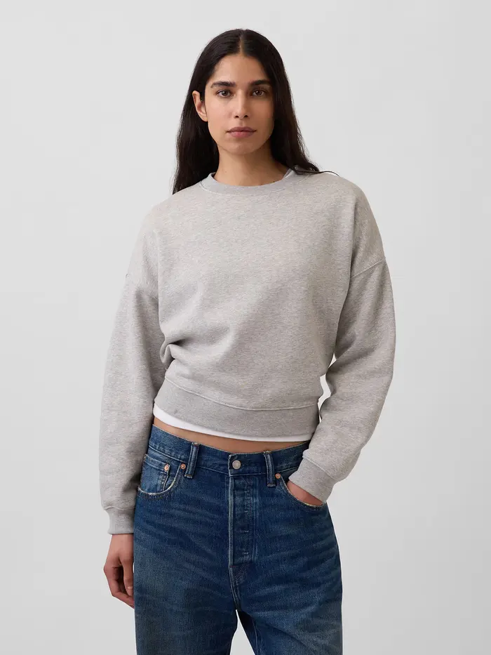 VintageSoft Wedge Crew Sweatshirt - Light heather grey