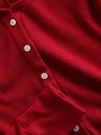 Waffle PJ One-Piece - Sled red — view 4