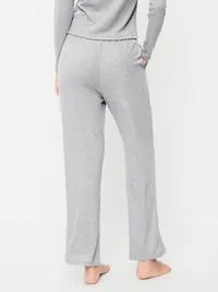 Waffle-Textured Pajama Pants - Heather Gray — view 2