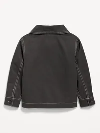 Washed Utility Jacket for Toddler Boys - Panther — view 2
