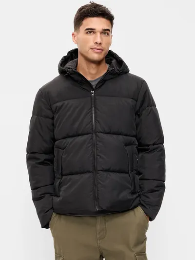 Water-Resistant Puffer Jacket - Black Jack