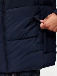 Water-Resistant Puffer Jacket - Navy Blue — view 5