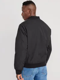 Water-Resistant Zip Bomber Jacket - Black Jack — view 2