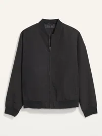 Water-Resistant Zip Bomber Jacket - Black Jack — view 4