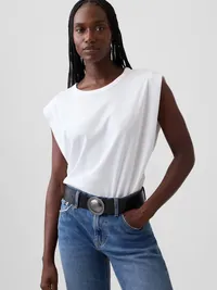 Western Leather Belt - Black — view 2