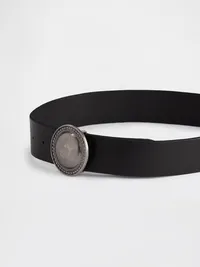 Western Leather Belt - Black — view 3