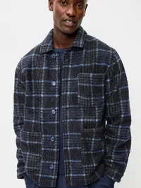 Wool-Blend Chore Jacket - Blue Plaid — view 4