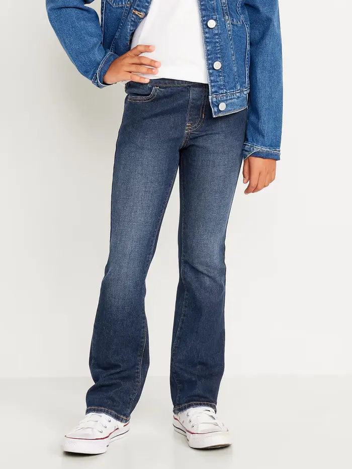 Wow Boot-Cut Pull-On Jeans for Girls - Dark Wash