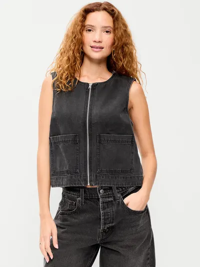 Zip-Front Utility Vest - Coal
