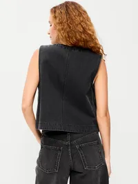 Zip-Front Utility Vest - Coal — view 2